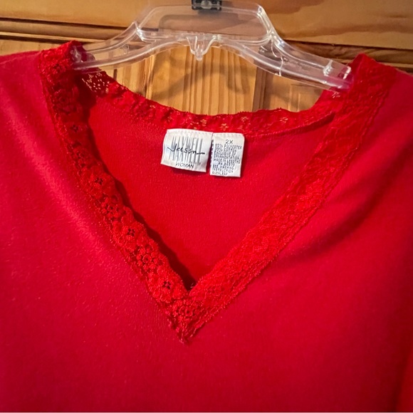 Jason Maxwell Red Sleeveless Blouse, Size 2X - Picture 2 of 6